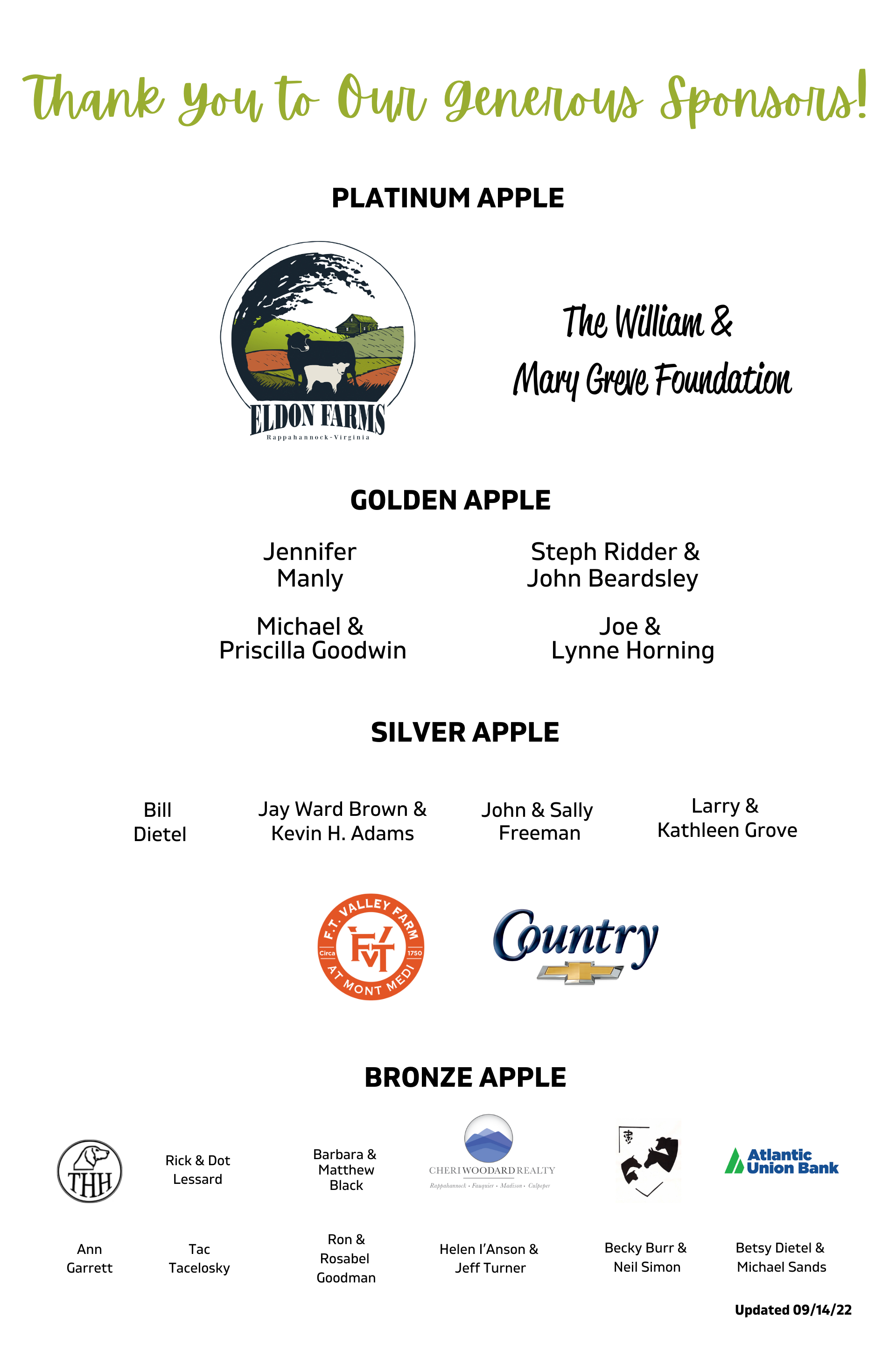 Sponsor List for Website (20 × 20 in) (20 × 30 in)